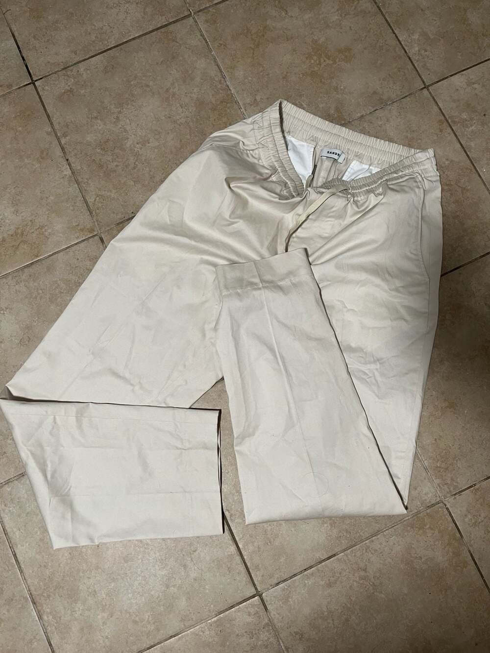 Sandro Drawstring Pants Size 38 Beige Trousers

New without tags 
Authentic